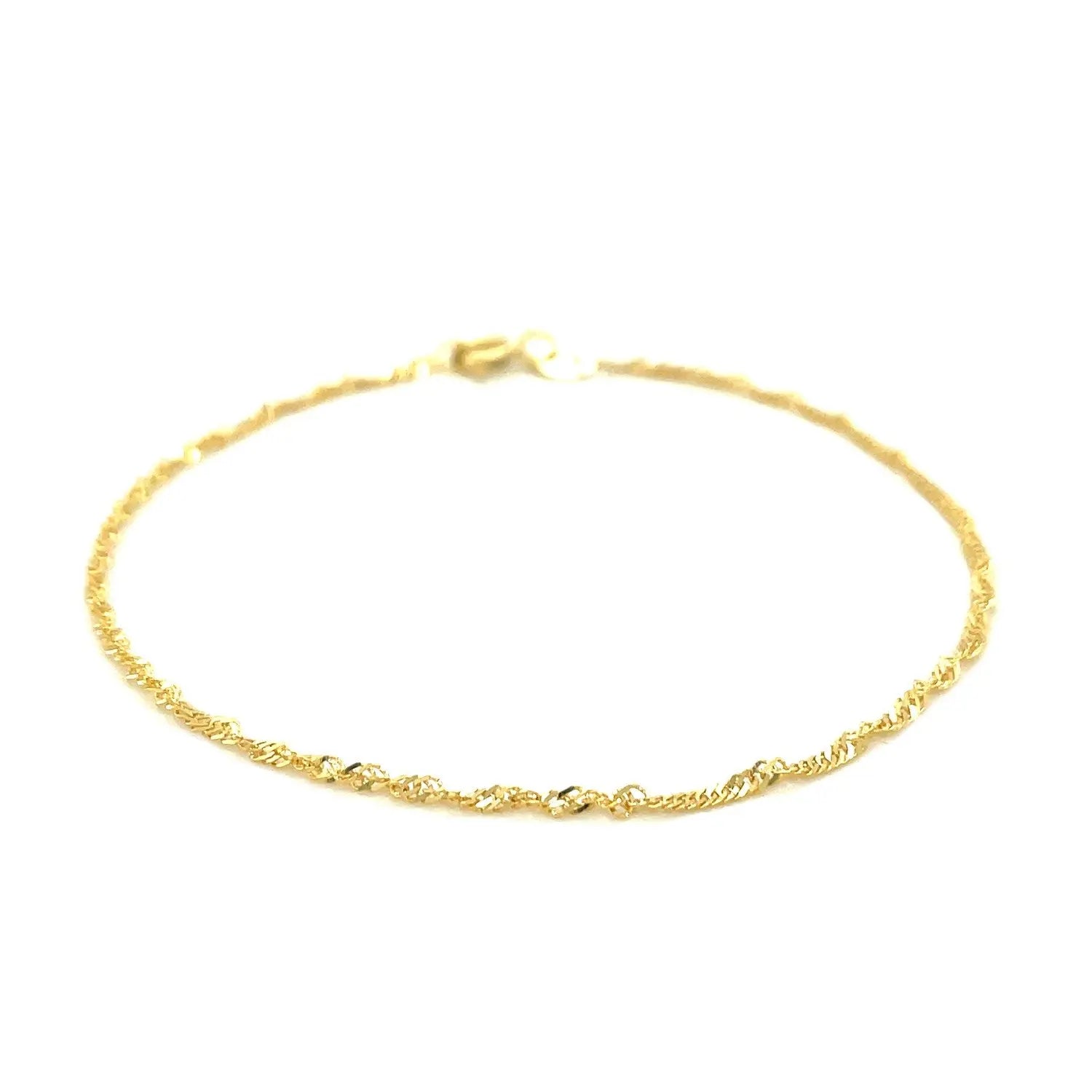 10k Yellow Gold Singapore Bracelet (1.50 mm) RCJ Bracelets  CELESTIA LUXE JEWELLERS