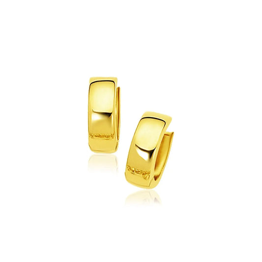 10k Yellow Gold Snuggable Hoop Earrings RCJ Earrings  CELESTIA LUXE JEWELLERS
