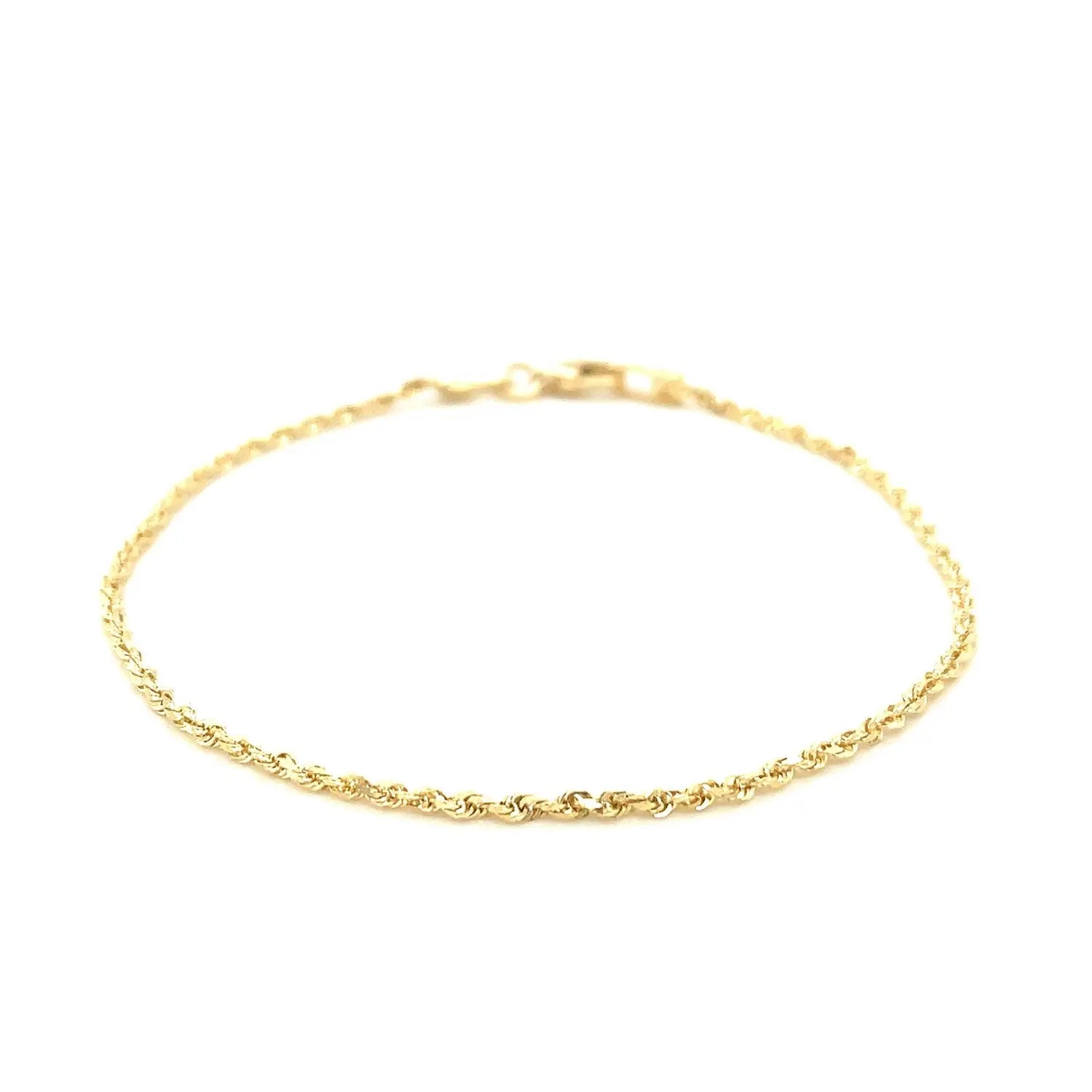 10k Yellow Gold Solid Diamond Cut Rope Bracelet (1.60 mm) RCJ Bracelets  CELESTIA LUXE JEWELLERS