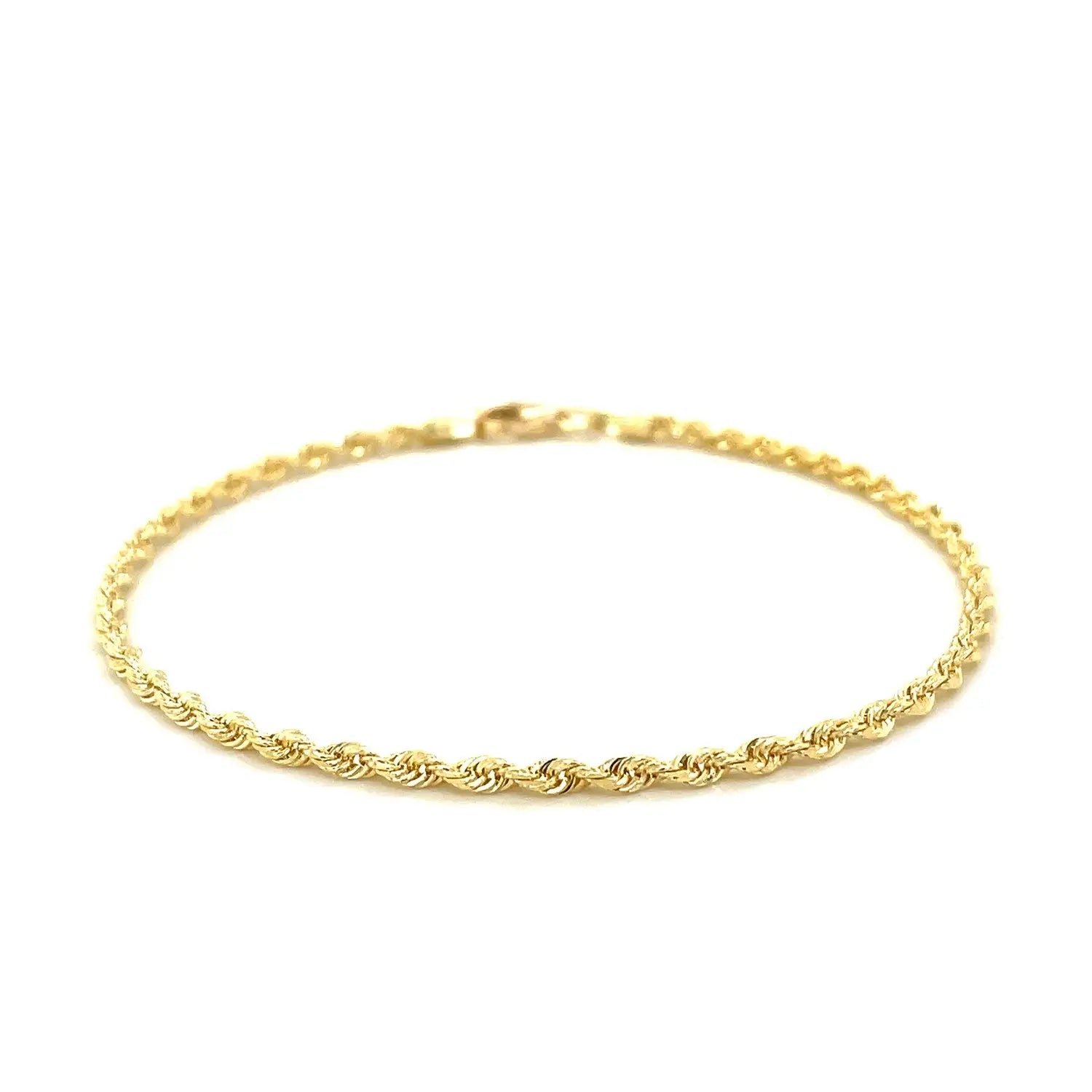 10k Yellow Gold Solid Diamond Cut Rope Bracelet (2.50 mm) RCJ Bracelets  CELESTIA LUXE JEWELLERS