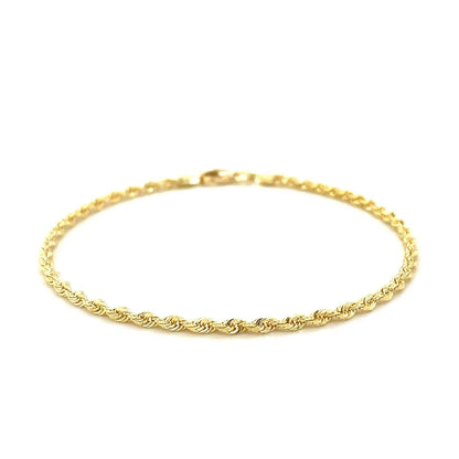 10k Yellow Gold Solid Diamond Cut Rope Bracelet (2.50 mm) RCJ Bracelets  CELESTIA LUXE JEWELLERS