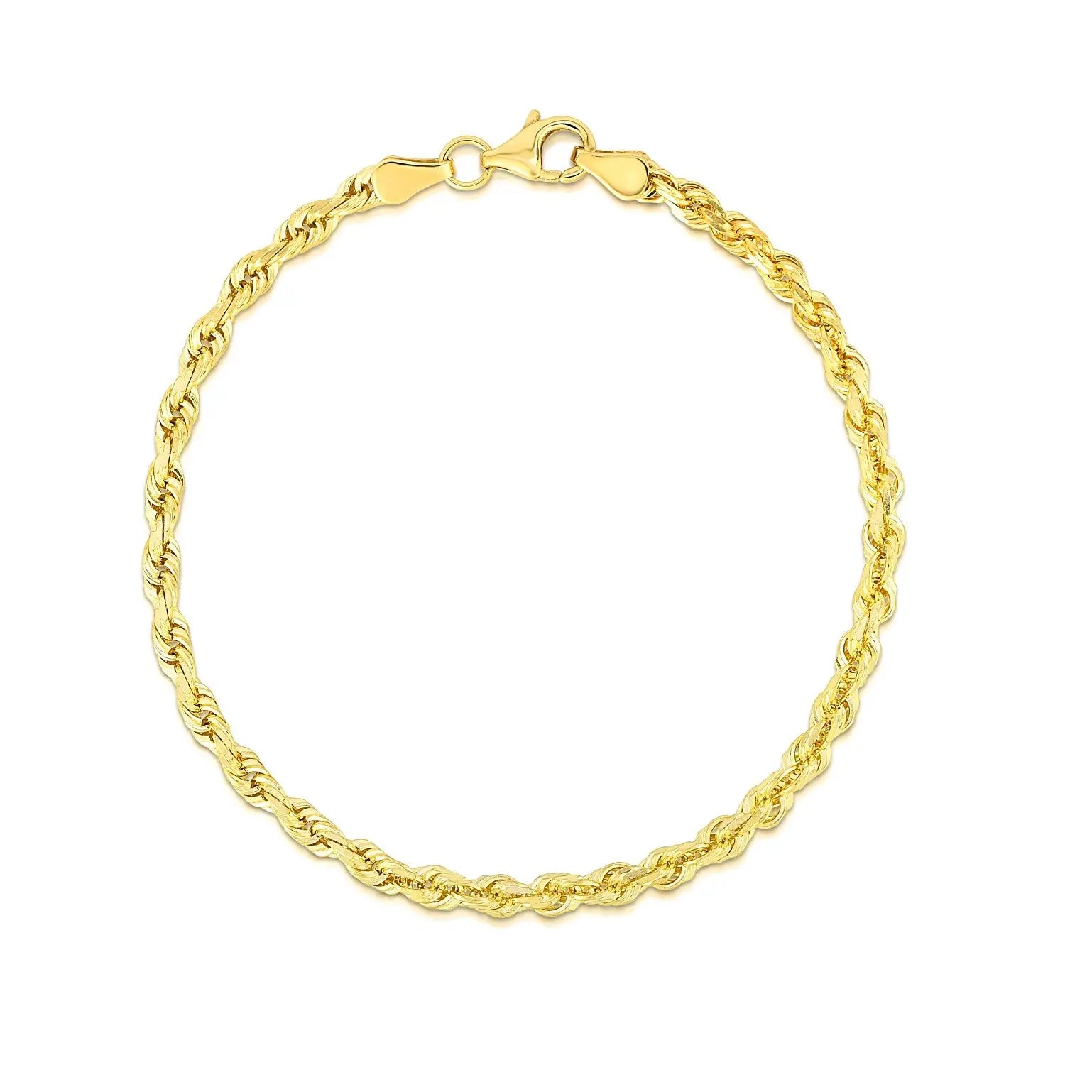 10k Yellow Gold Solid Diamond Cut Rope Bracelet (4.00 mm) RCJ Bracelets  CELESTIA LUXE JEWELLERS