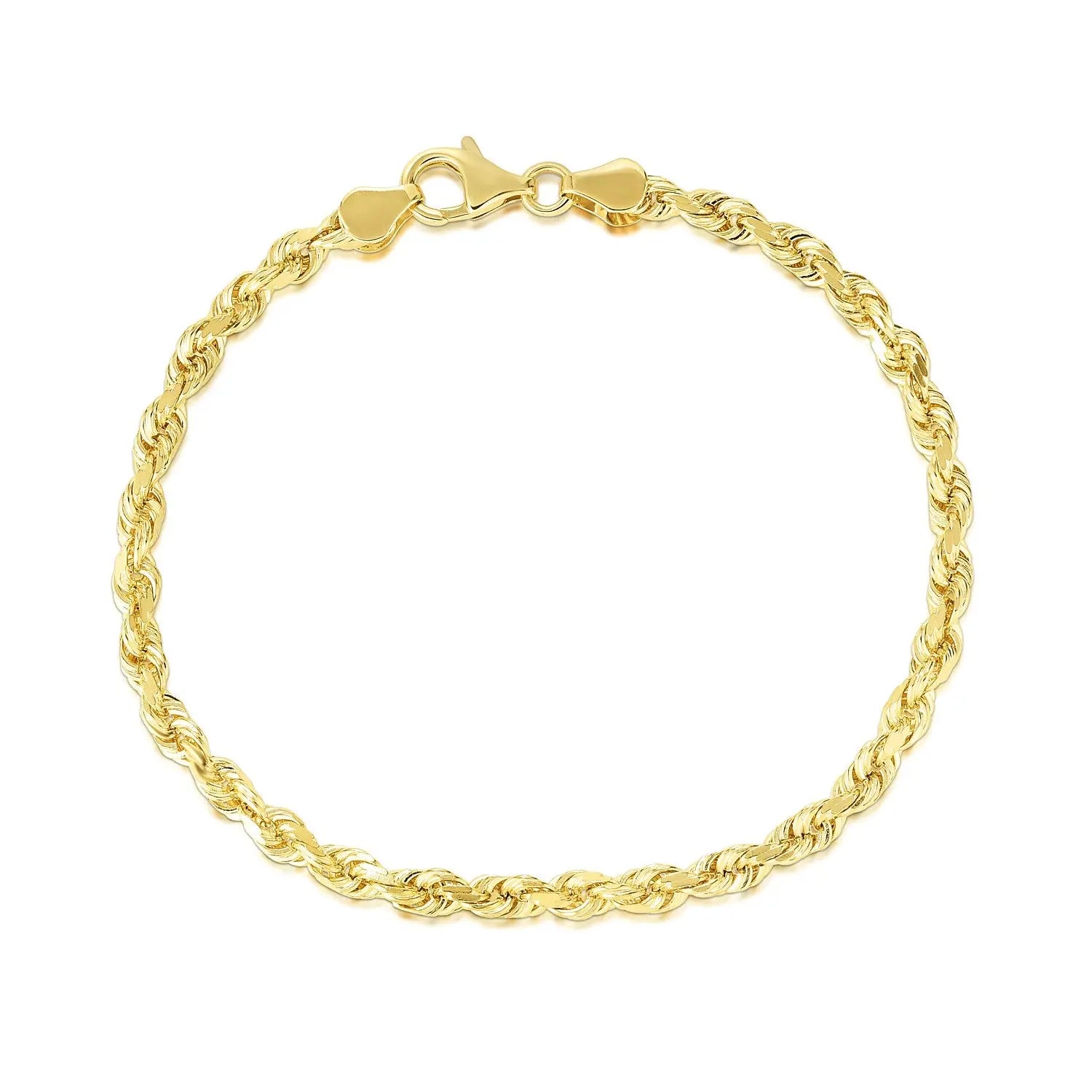 10k Yellow Gold Solid Diamond Cut Rope Bracelet (5.00 mm) RCJ Bracelets  CELESTIA LUXE JEWELLERS