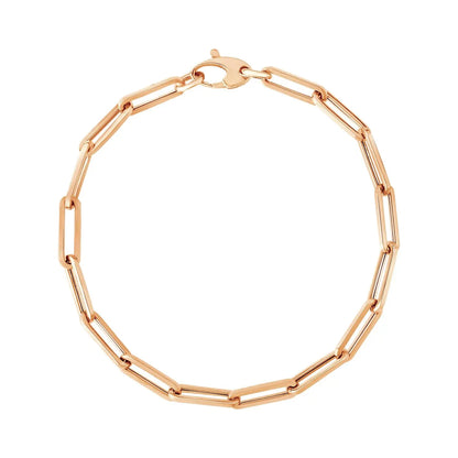 14K Rose Gold Bold Paperclip Chain Bracelet (4.20 mm) RCJ Bracelets  CELESTIA LUXE JEWELLERS