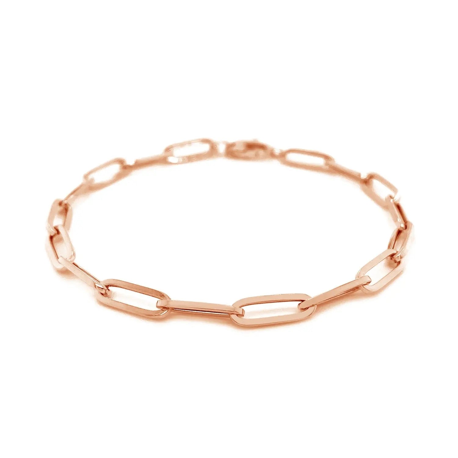 14K Rose Gold Bold Paperclip Chain Bracelet (4.20 mm) RCJ Bracelets  CELESTIA LUXE JEWELLERS