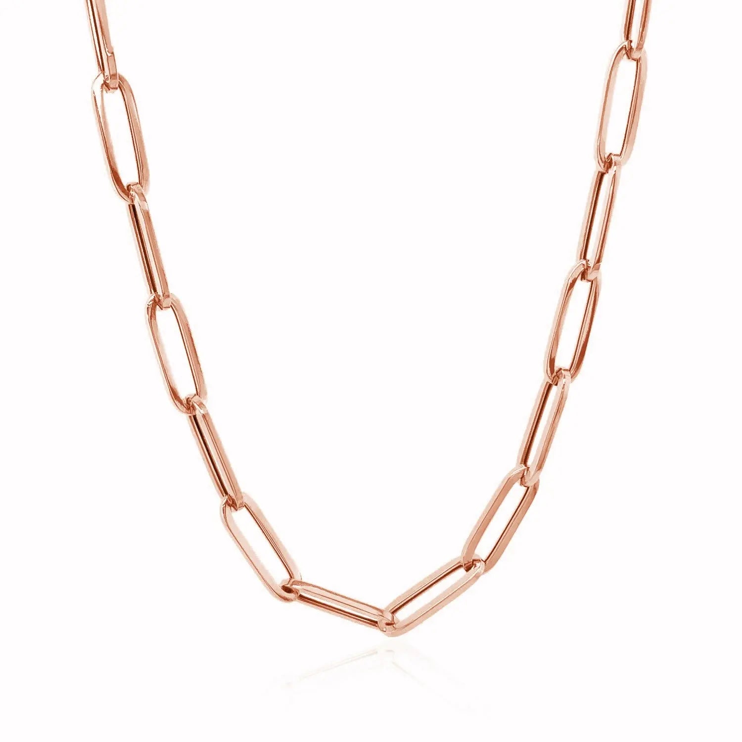 14K Rose Gold Bold Paperclip Chain (4.2 mm) RCJ Chains  CELESTIA LUXE JEWELLERS