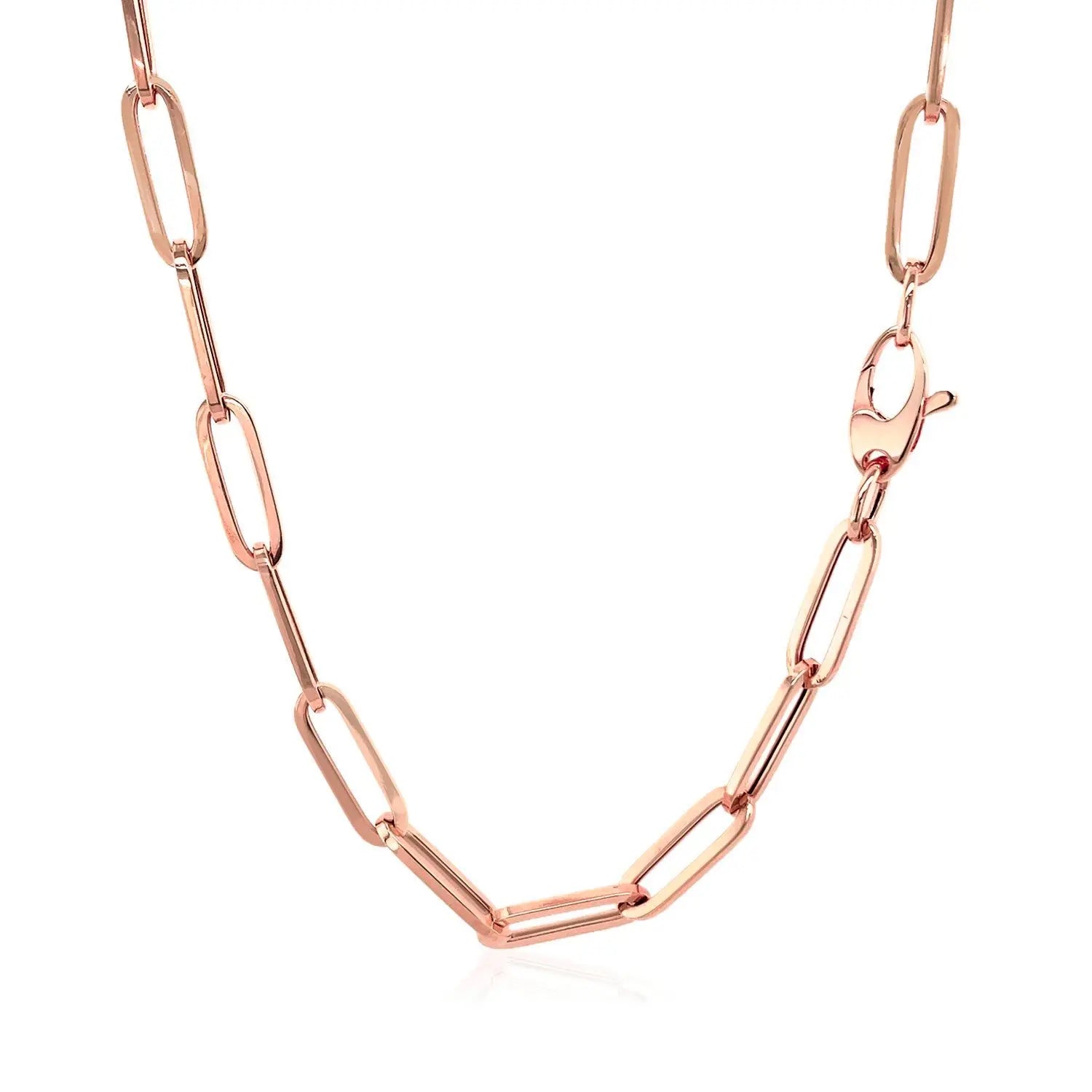 14K Rose Gold Bold Paperclip Chain (4.2 mm) RCJ Chains  CELESTIA LUXE JEWELLERS