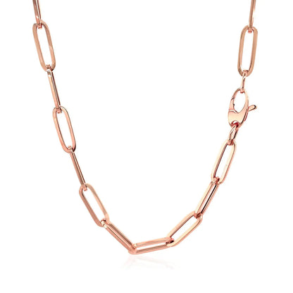 14K Rose Gold Bold Paperclip Chain (4.2 mm) RCJ Chains  CELESTIA LUXE JEWELLERS