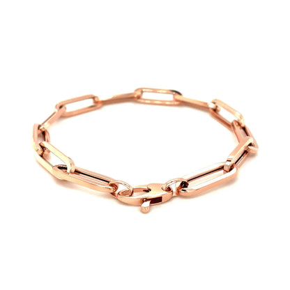 14K Rose Gold Extra Wide Paperclip Chain Bracelet (6.10 mm) RCJ Bracelets  CELESTIA LUXE JEWELLERS