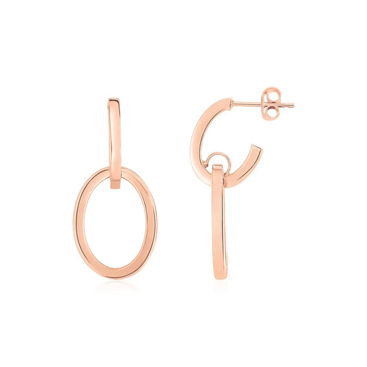 14K Rose Gold Interlocking Drop Hoop Earrings RCJ Earrings  CELESTIA LUXE JEWELLERS