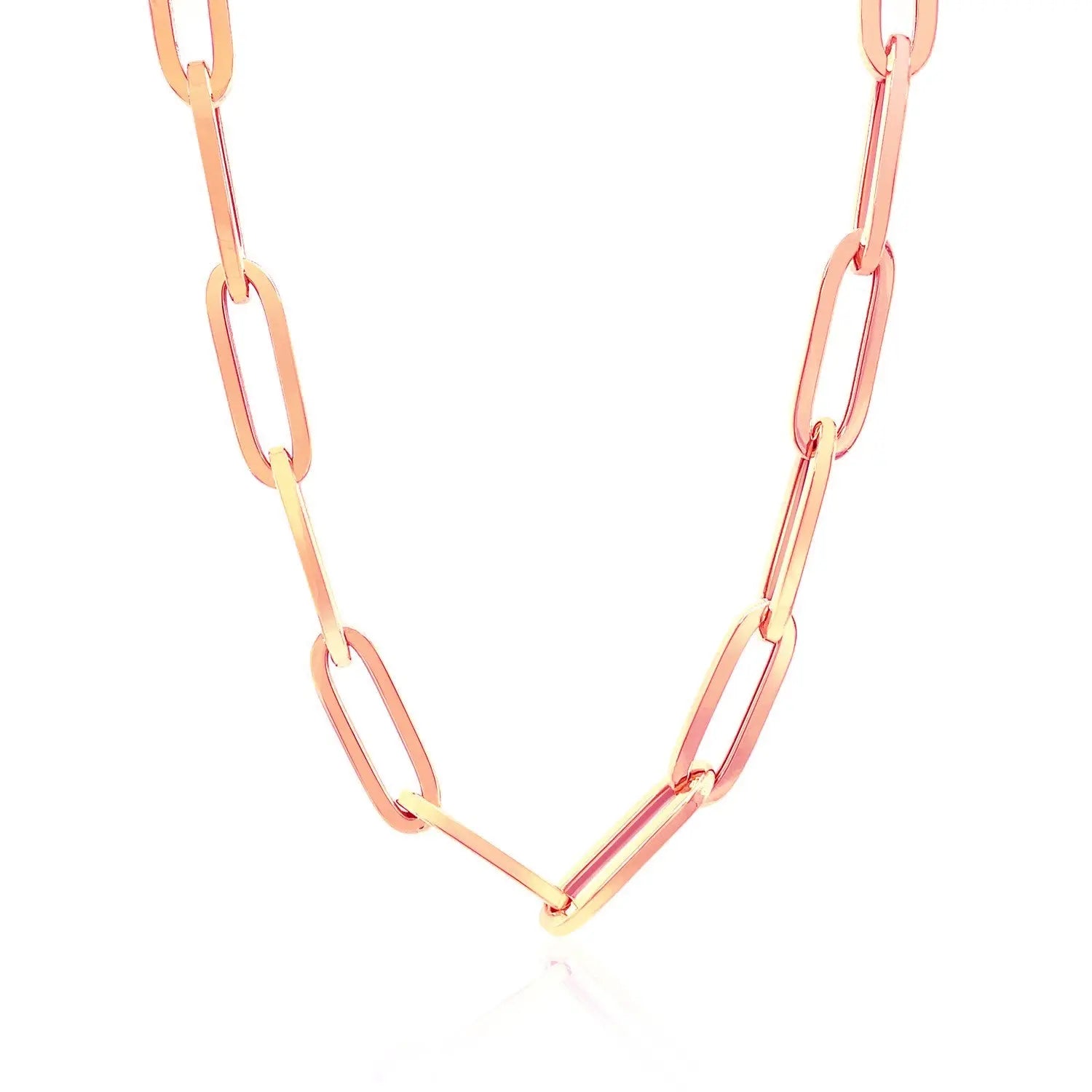 14K Rose Gold Wide Paperclip Chain (6.10 mm) RCJ Chains  CELESTIA LUXE JEWELLERS