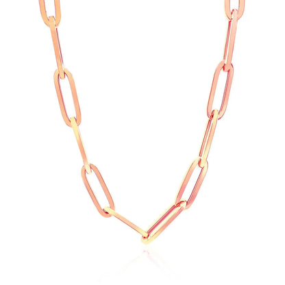 14K Rose Gold Wide Paperclip Chain (6.10 mm) RCJ Chains  CELESTIA LUXE JEWELLERS