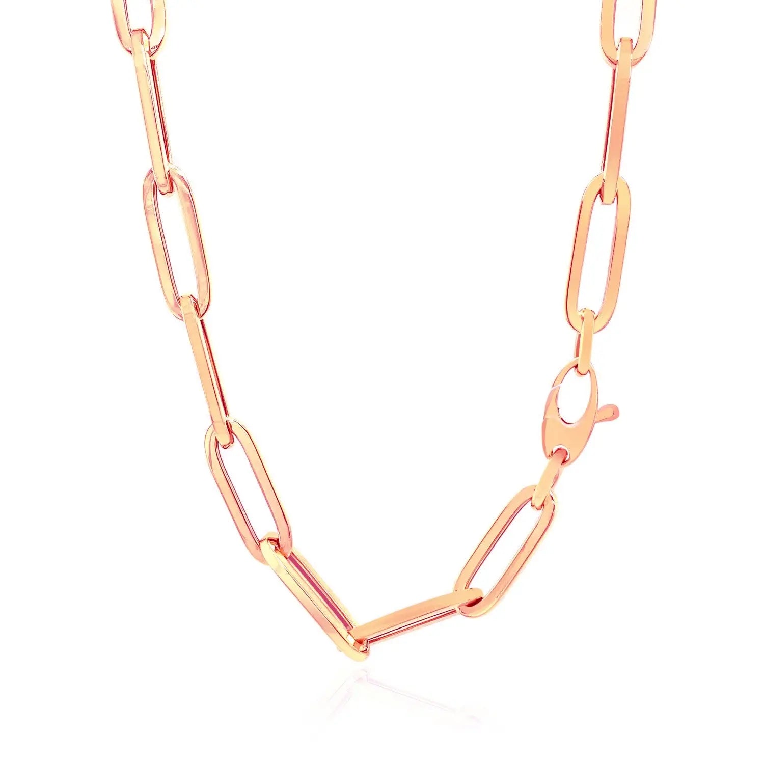 14K Rose Gold Wide Paperclip Chain (6.10 mm) RCJ Chains  CELESTIA LUXE JEWELLERS