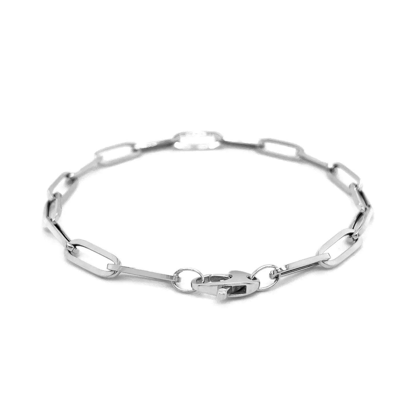 14K White Gold Bold Paperclip Chain Bracelet (4.20 mm) RCJ Bracelets  CELESTIA LUXE JEWELLERS