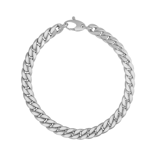 14K White Gold Cuban Link Bracelet (5.90 mm) RCJ Bracelets  CELESTIA LUXE JEWELLERS