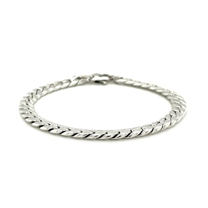 14K White Gold Cuban Link Bracelet (5.90 mm) RCJ Bracelets  CELESTIA LUXE JEWELLERS