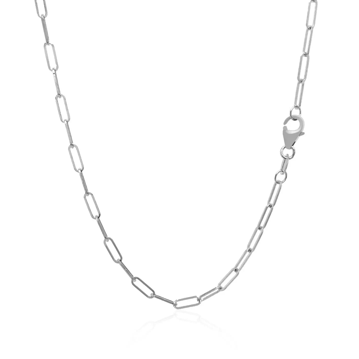 14K White Gold Delicate Paperclip Chain (2.10 mm) RCJ Chains  CELESTIA LUXE JEWELLERS