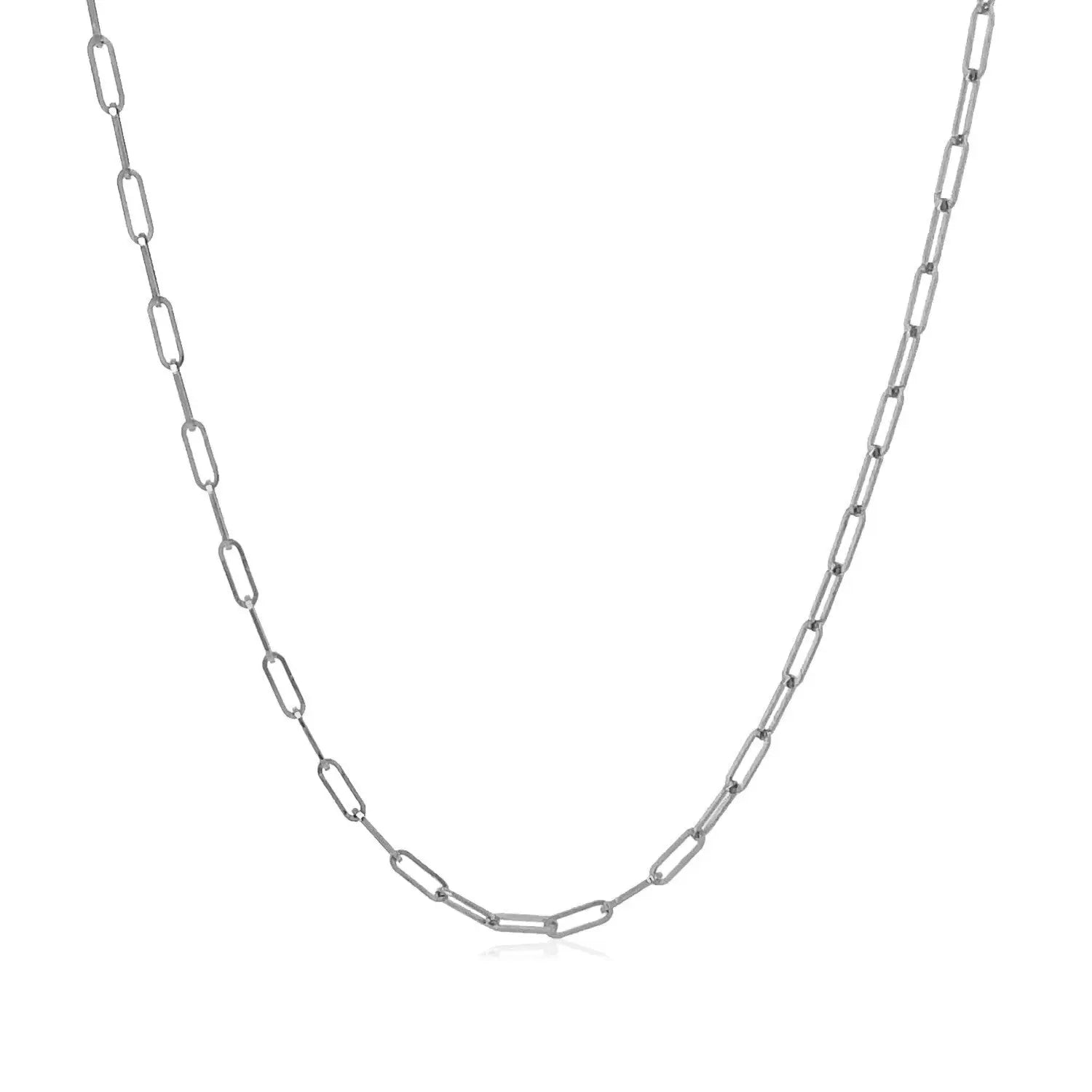 14K White Gold Fine Paperclip Chain (1.50 mm) RCJ Chains  CELESTIA LUXE JEWELLERS
