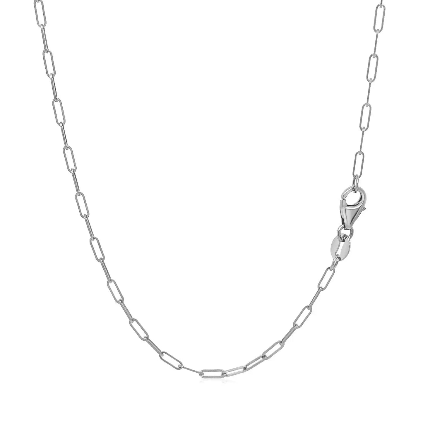 14K White Gold Fine Paperclip Chain (1.50 mm) RCJ Chains  CELESTIA LUXE JEWELLERS