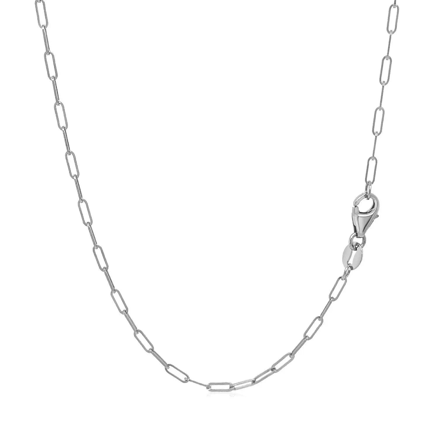 14K White Gold Fine Paperclip Chain (1.50 mm) RCJ Chains  CELESTIA LUXE JEWELLERS