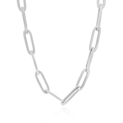14K White Gold Wide Paperclip Chain (6.10 mm) RCJ Chains  CELESTIA LUXE JEWELLERS