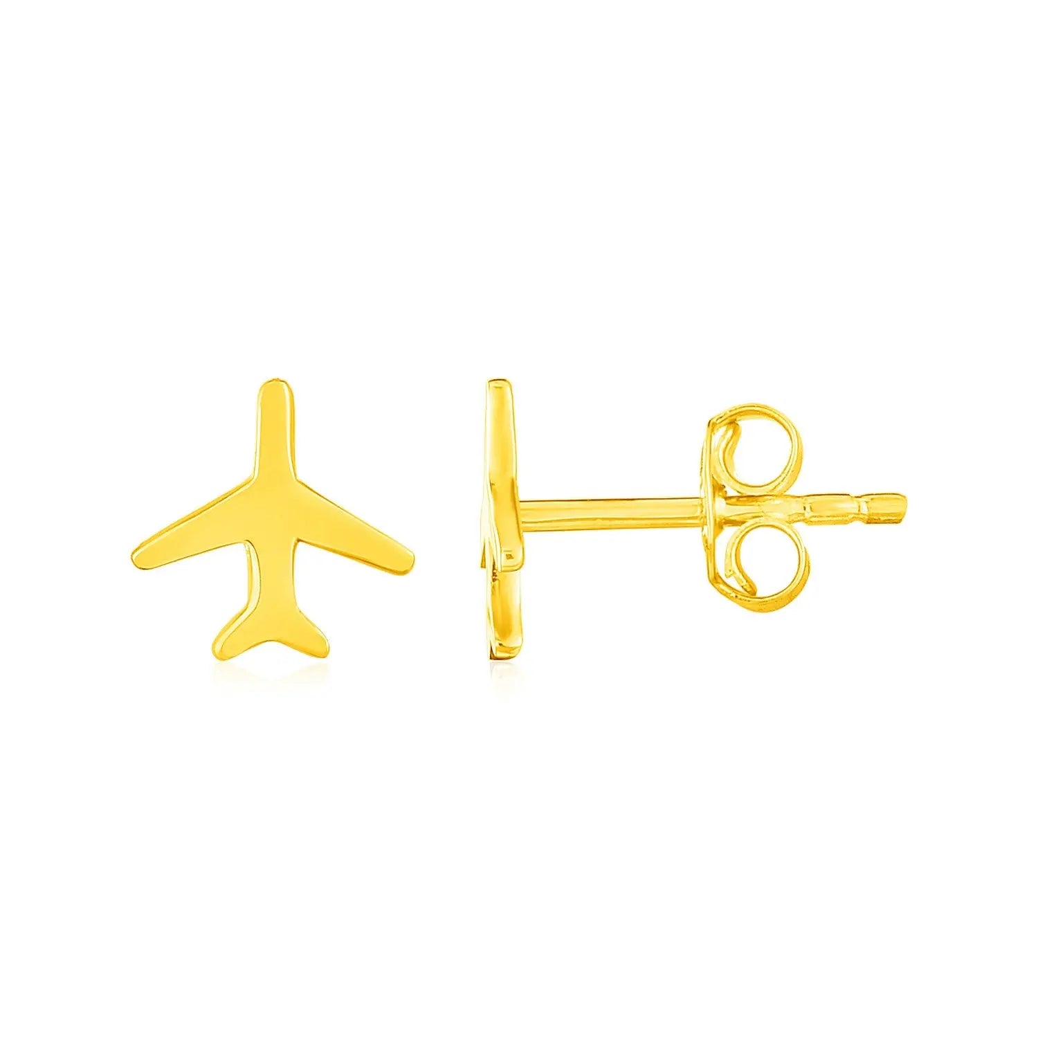 14K Yellow Gold Airplane Earrings RCJ Earrings  CELESTIA LUXE JEWELLERS