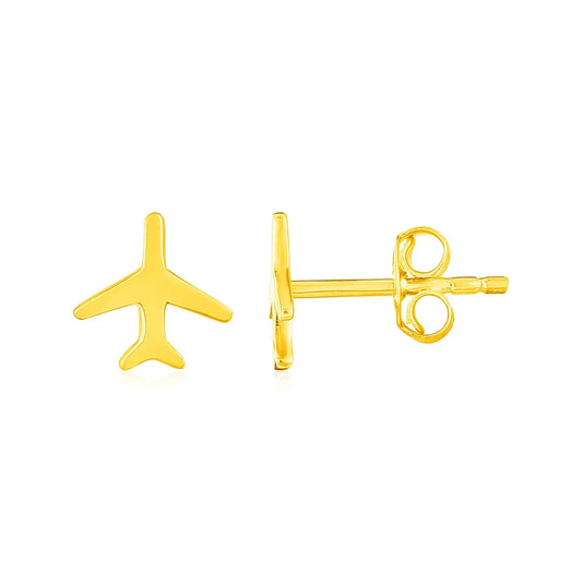 14K Yellow Gold Airplane Earrings RCJ Earrings  CELESTIA LUXE JEWELLERS