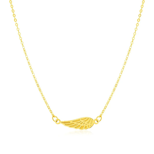 14K Yellow Gold Angel Wing Necklace RCJ Necklaces  CELESTIA LUXE JEWELLERS