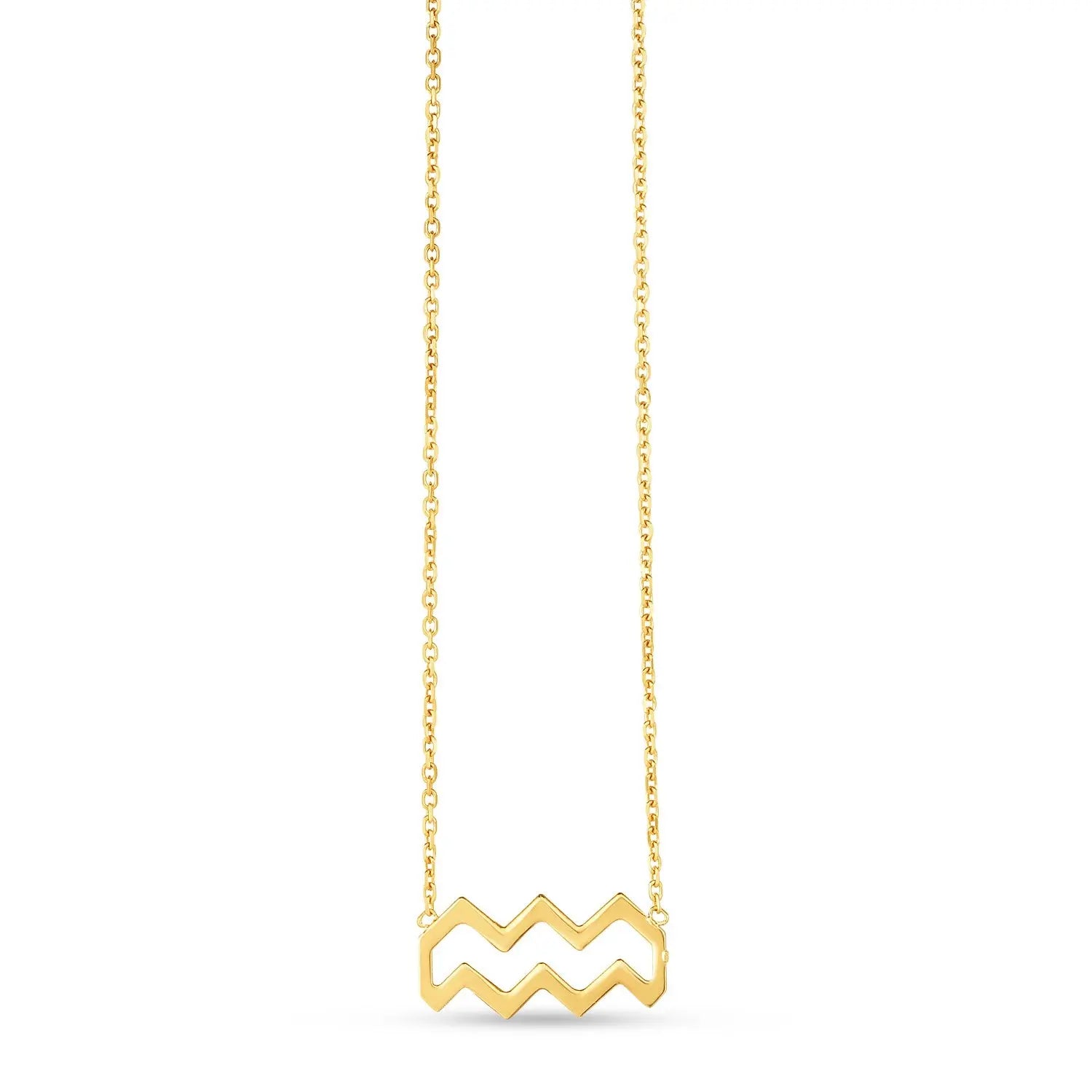 14K Yellow Gold Aquarius Necklace RCJ Necklaces  CELESTIA LUXE JEWELLERS