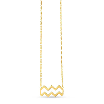 14K Yellow Gold Aquarius Necklace RCJ Necklaces  CELESTIA LUXE JEWELLERS