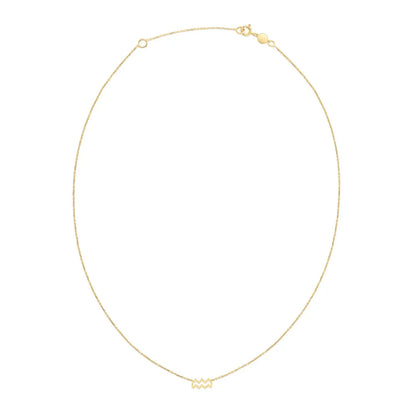 14K Yellow Gold Aquarius Necklace RCJ Necklaces  CELESTIA LUXE JEWELLERS