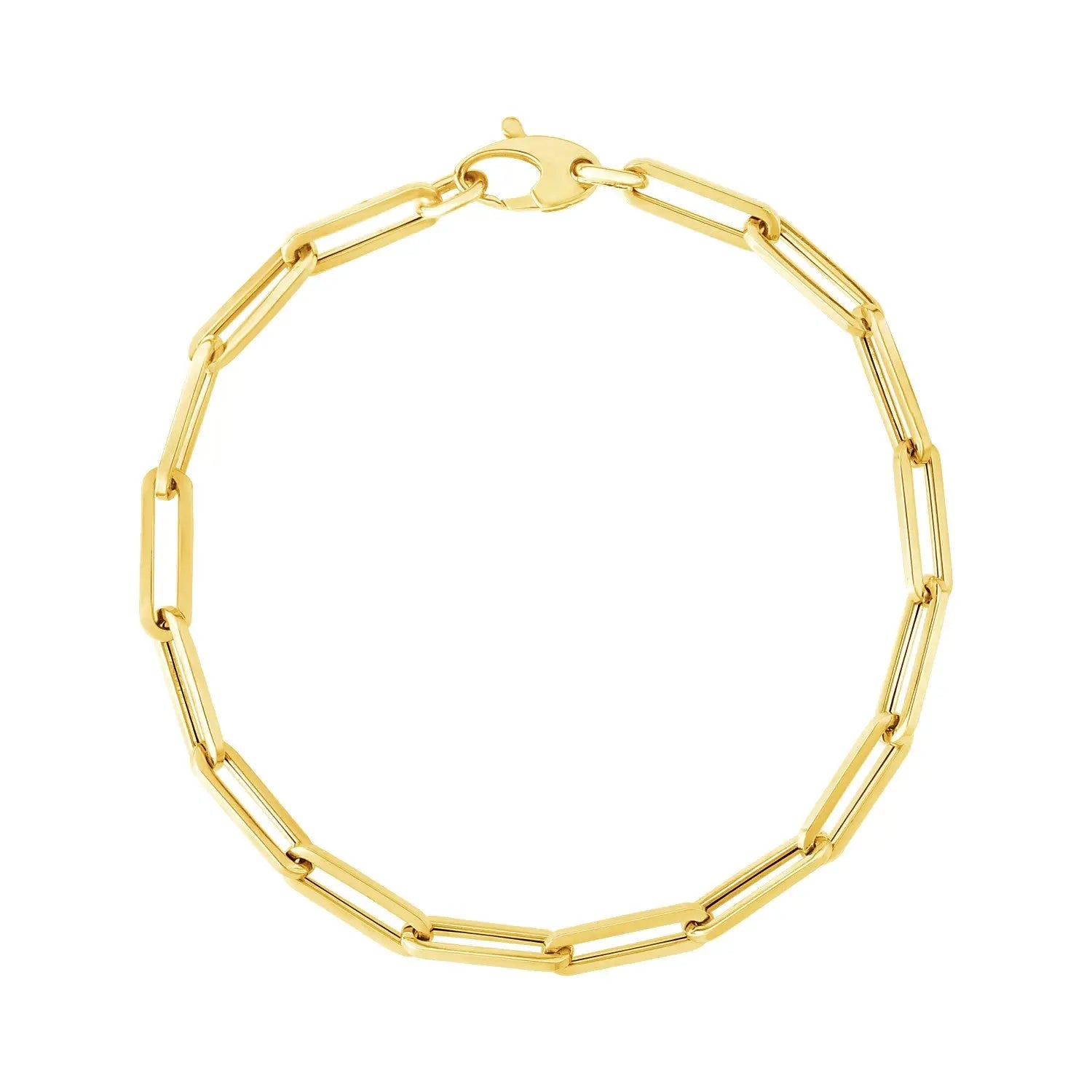14K Yellow Gold Bold Paperclip Chain Bracelet (4.20 mm) RCJ Bracelets  CELESTIA LUXE JEWELLERS