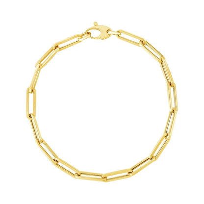 14K Yellow Gold Bold Paperclip Chain Bracelet (4.20 mm) RCJ Bracelets  CELESTIA LUXE JEWELLERS