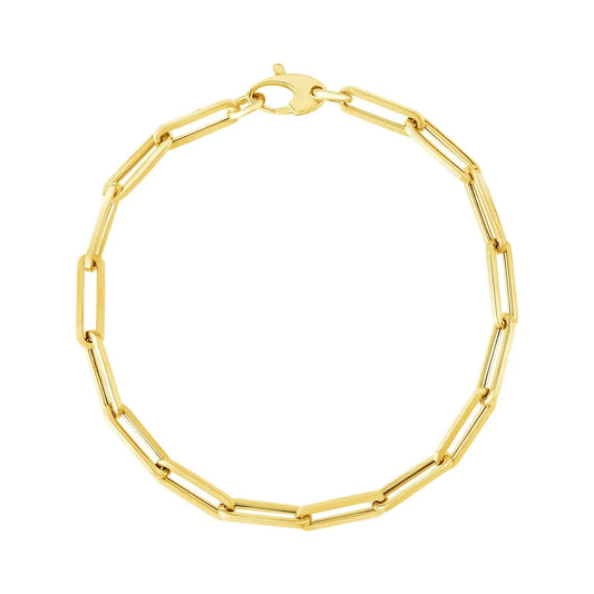 14K Yellow Gold Bold Paperclip Chain Bracelet (4.20 mm) RCJ Bracelets  CELESTIA LUXE JEWELLERS