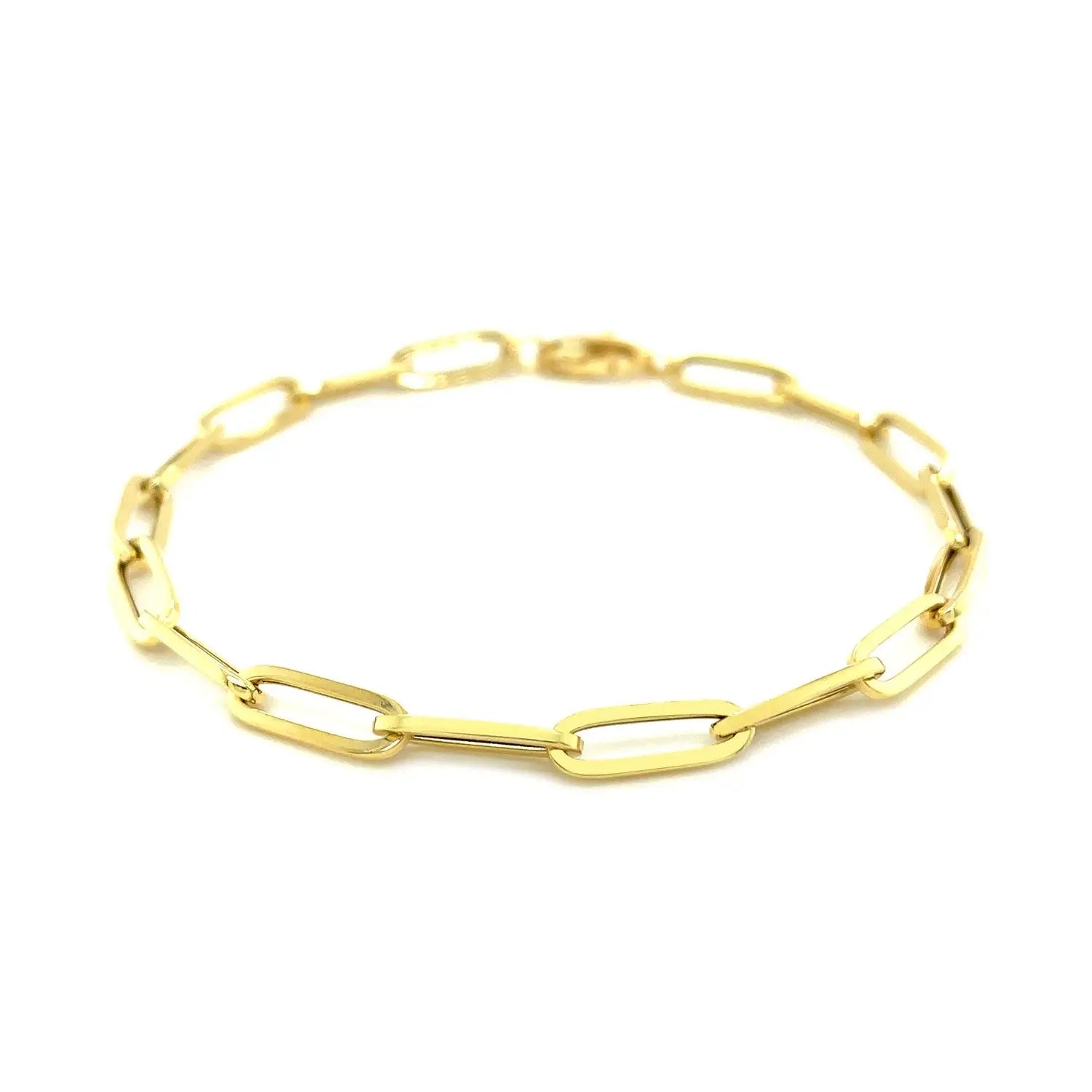14K Yellow Gold Bold Paperclip Chain Bracelet (4.20 mm) RCJ Bracelets  CELESTIA LUXE JEWELLERS