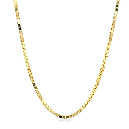 14K Yellow Gold Classic Box Chain (1.7 mm) RCJ Chains  CELESTIA LUXE JEWELLERS