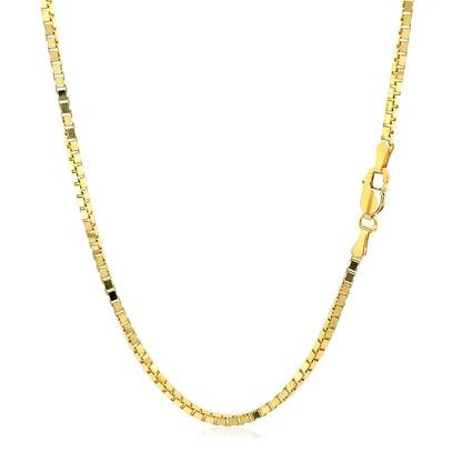 14K Yellow Gold Classic Box Chain (1.7 mm) RCJ Chains  CELESTIA LUXE JEWELLERS