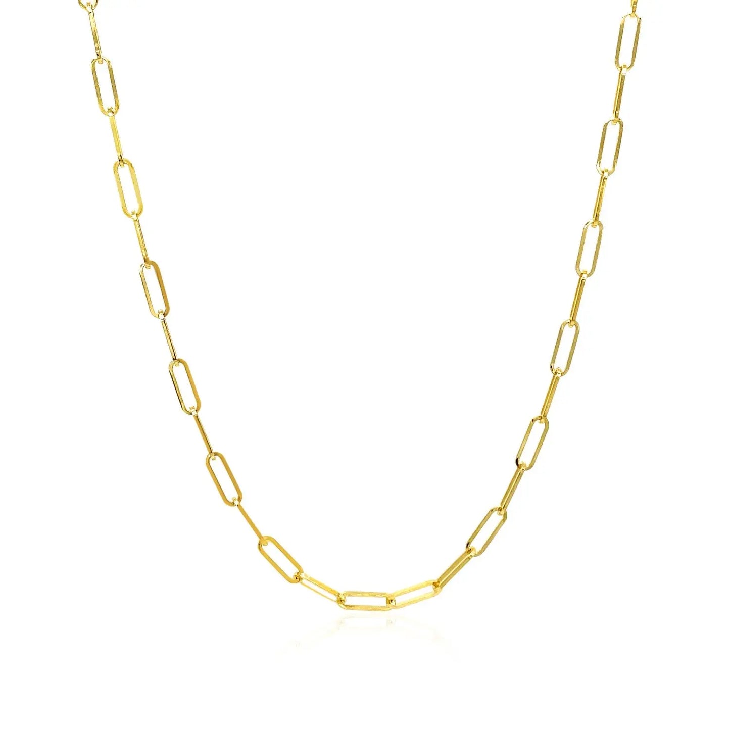 14K Yellow Gold Delicate Paperclip Chain (2.1 mm) RCJ Chains  CELESTIA LUXE JEWELLERS