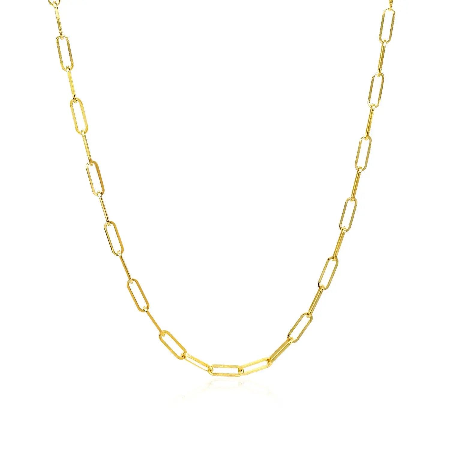 14K Yellow Gold Delicate Paperclip Chain (2.1 mm) RCJ Chains  CELESTIA LUXE JEWELLERS