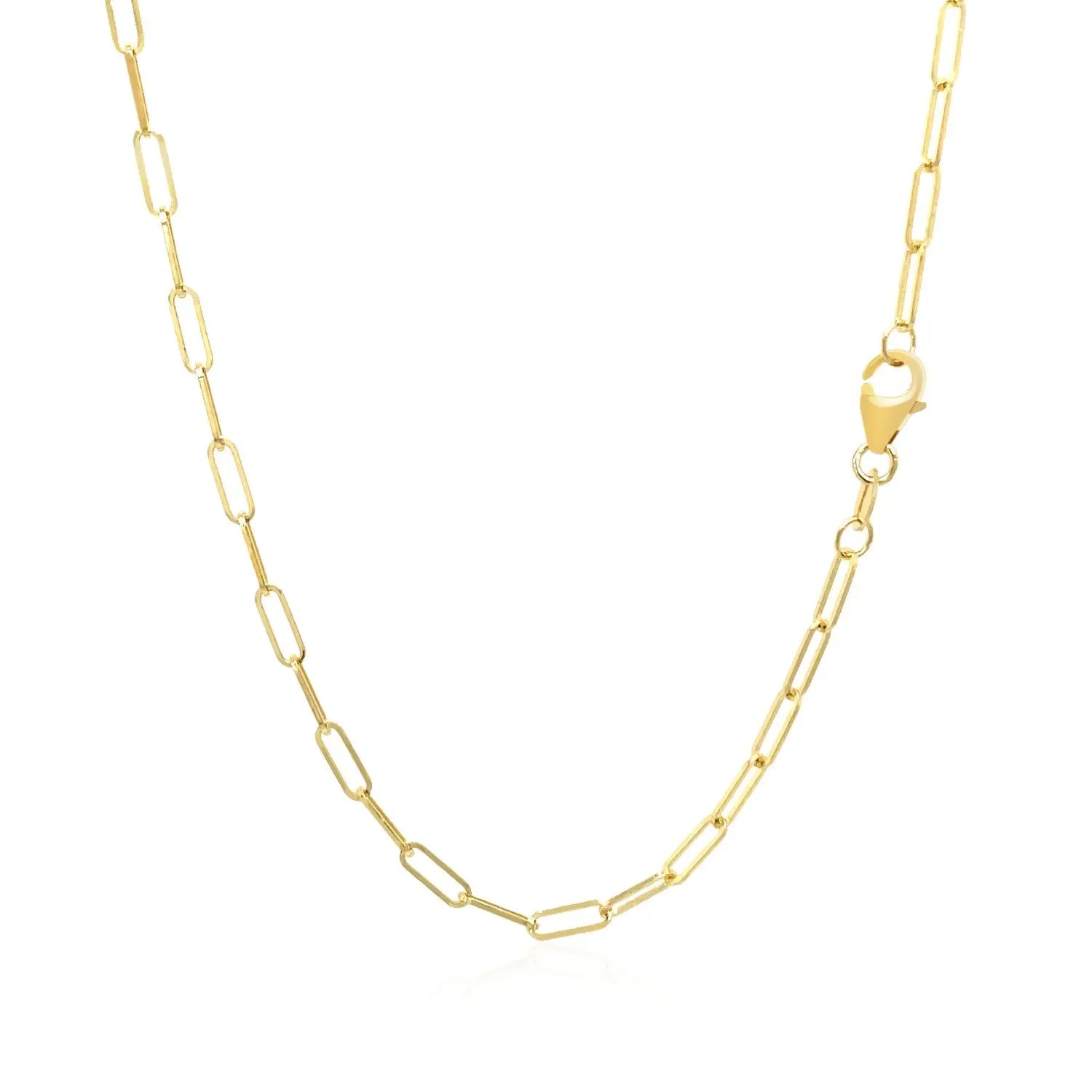14K Yellow Gold Delicate Paperclip Chain (2.1 mm) RCJ Chains  CELESTIA LUXE JEWELLERS