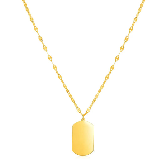 14K Yellow Gold Dog Tag Necklace RCJ Necklaces  CELESTIA LUXE JEWELLERS