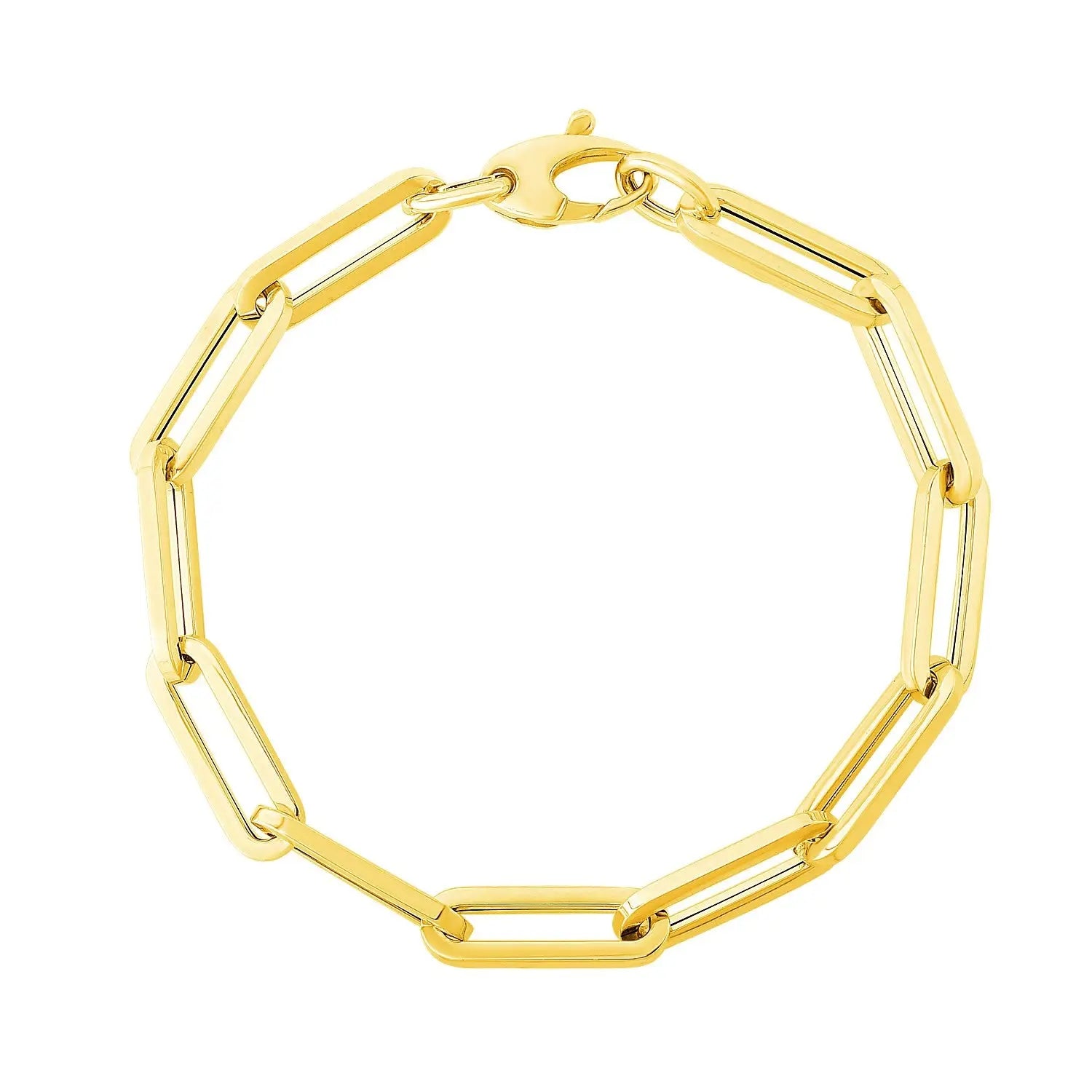 14K Yellow Gold Extra Wide Paperclip Chain Bracelet (6.10 mm) RCJ Bracelets  CELESTIA LUXE JEWELLERS