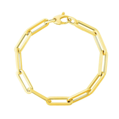 14K Yellow Gold Extra Wide Paperclip Chain Bracelet (6.10 mm) RCJ Bracelets  CELESTIA LUXE JEWELLERS