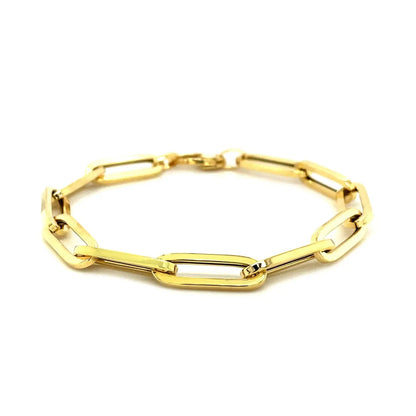 14K Yellow Gold Extra Wide Paperclip Chain Bracelet (6.10 mm) RCJ Bracelets  CELESTIA LUXE JEWELLERS