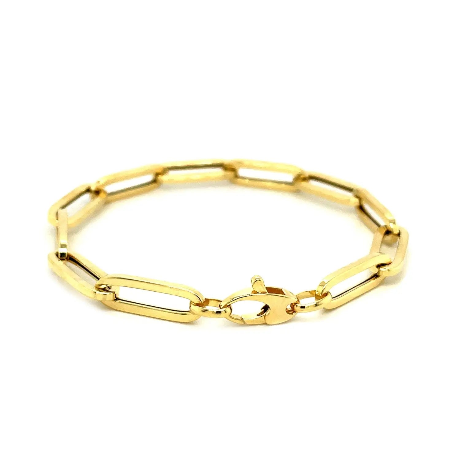 14K Yellow Gold Extra Wide Paperclip Chain Bracelet (6.10 mm) RCJ Bracelets  CELESTIA LUXE JEWELLERS