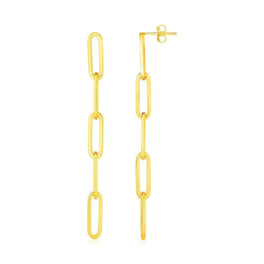 14K Yellow Gold Five Link Paperclip Chain Earrings RCJ Earrings  CELESTIA LUXE JEWELLERS