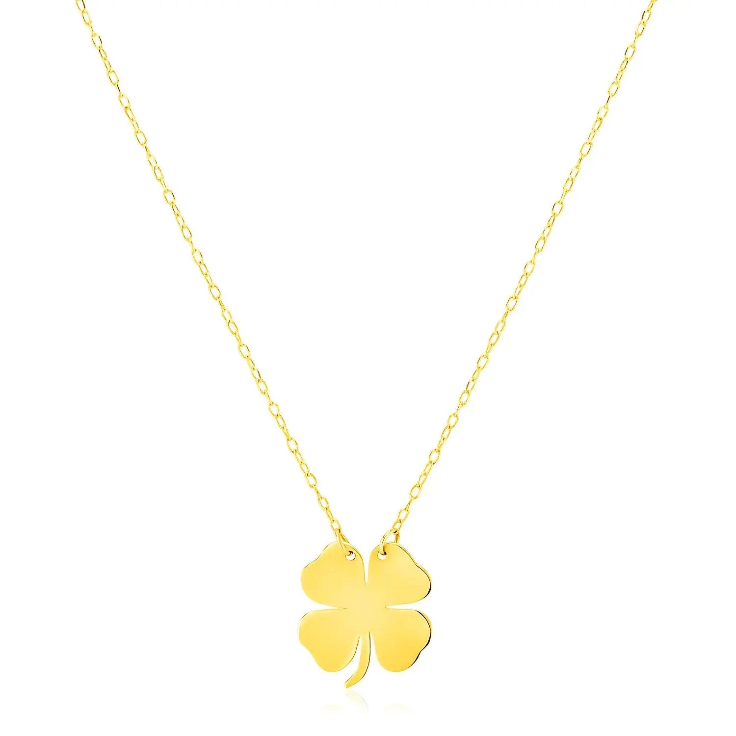 14K Yellow Gold Four Leaf Clover Necklace RCJ Necklaces  CELESTIA LUXE JEWELLERS