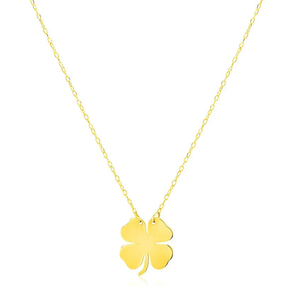 14K Yellow Gold Four Leaf Clover Necklace RCJ Necklaces  CELESTIA LUXE JEWELLERS