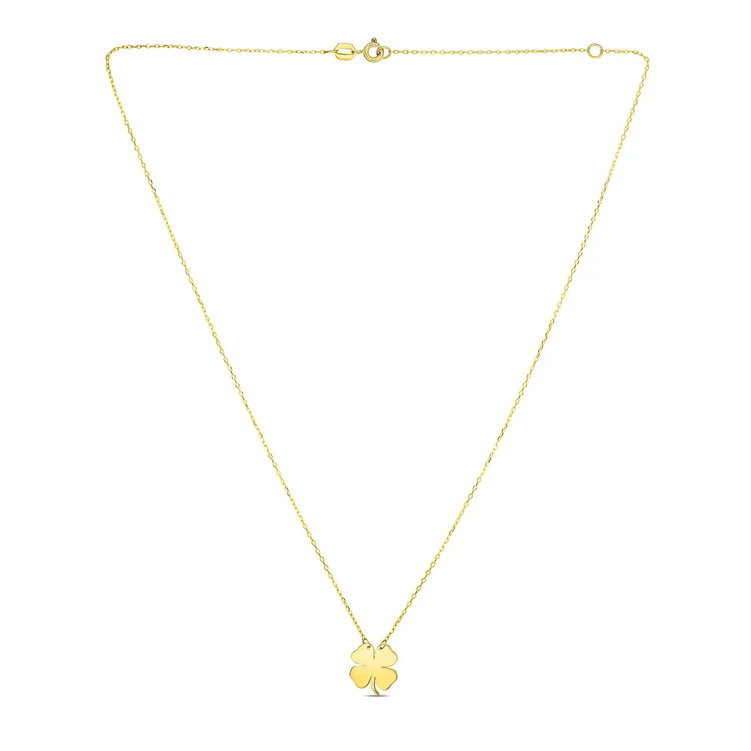 14K Yellow Gold Four Leaf Clover Necklace RCJ Necklaces  CELESTIA LUXE JEWELLERS