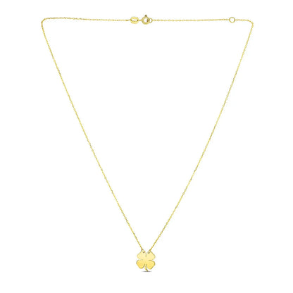 14K Yellow Gold Four Leaf Clover Necklace RCJ Necklaces  CELESTIA LUXE JEWELLERS